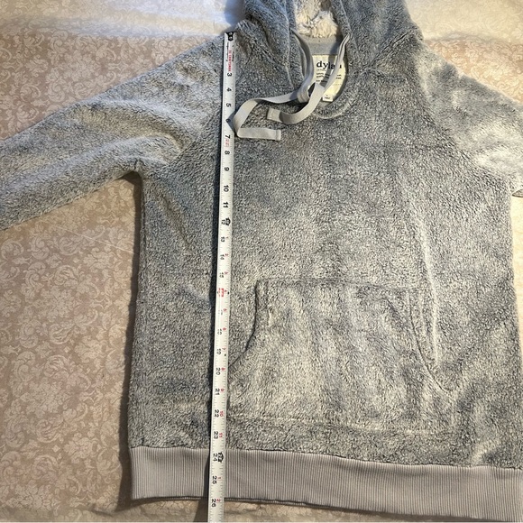Dylan ~ Cozy Sherpa Lined Fleece Pullover Light Gray Hoodie in size Small - Picture 10 of 11